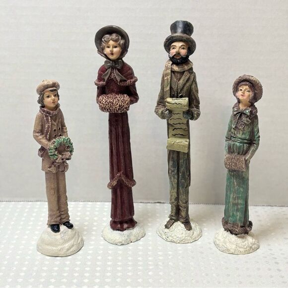 Vintage Windsor Collection Resin Christmas Caroler Family Figurines Set of 4 - Picture 2 of 9